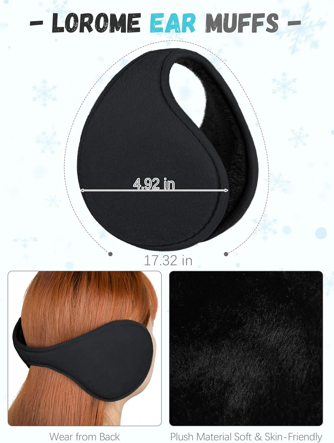 LOROME Winter Hat Scarf Earmuffs Gloves for Women, Touchscreen Gloves Beanie Hat Earmuffs Womens Scarves