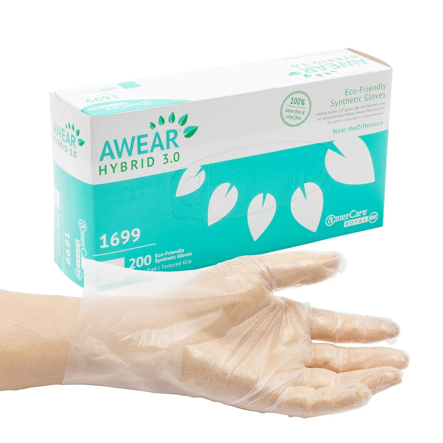 Medium Powder-Free Awear Eco-Friendly Hybrid 3.0 Gloves, Case of 1,000