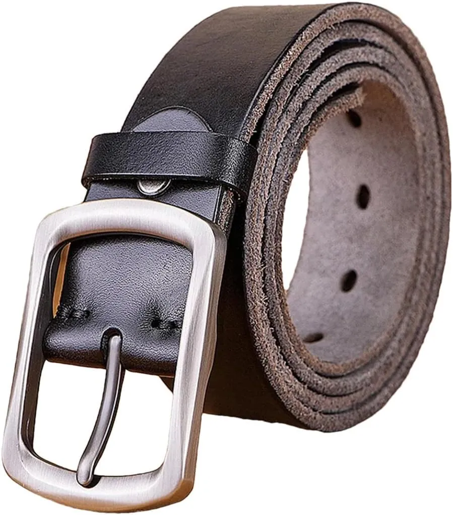 Men Luxury Genuine Leather Leather Buckle Handmade First Cowhide Retro All-Match Casual Jeans Soft Belt