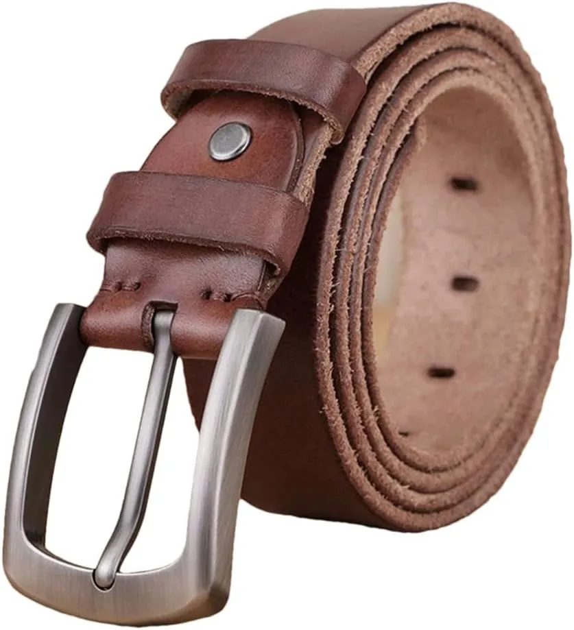 Men Luxury Genuine Leather Leather Buckle Handmade First Cowhide Retro All-Match Casual Jeans Soft Belt