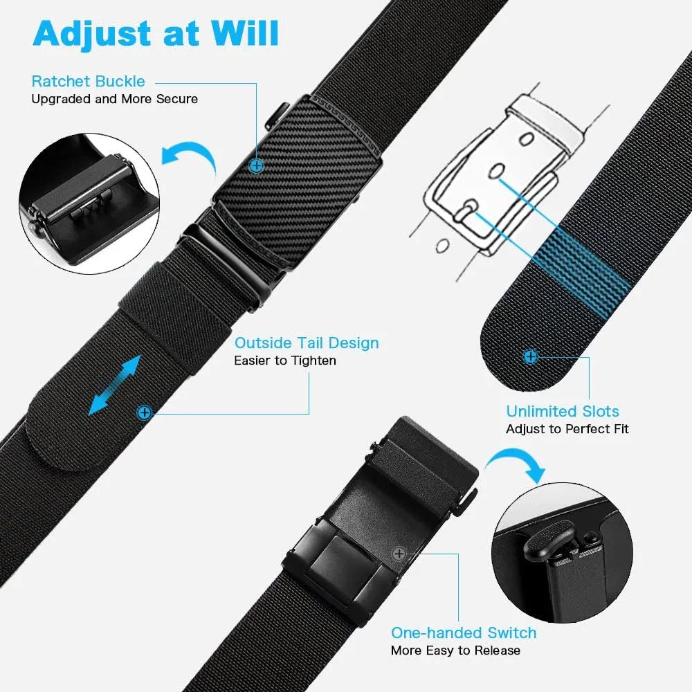 Men's Elastic Belt Tough Stretch Military Belt Soft Nylon Sports Accessories Men Women