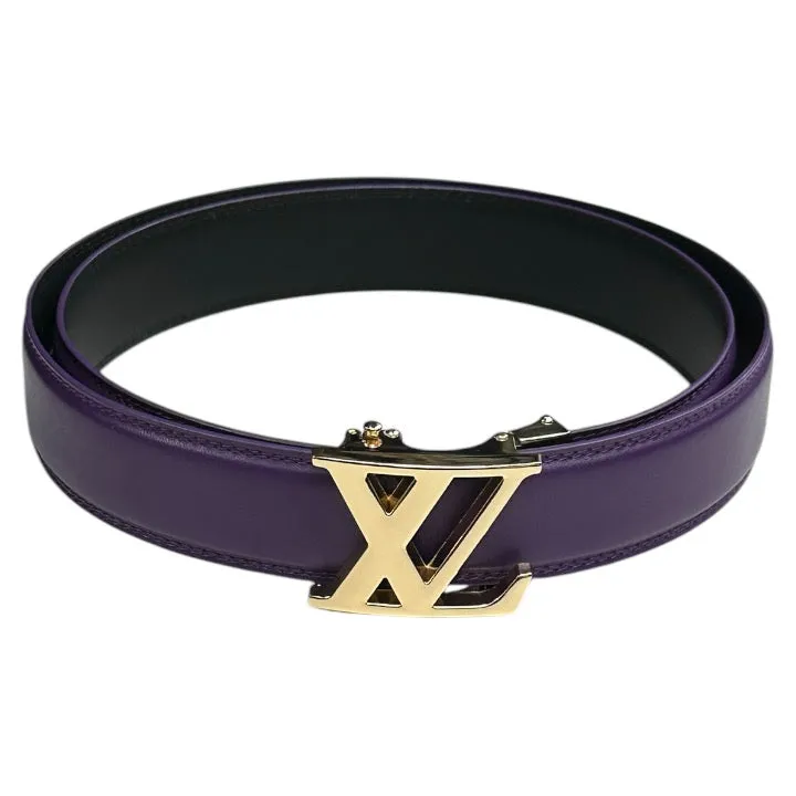 Men's Purple Luxury Belt Genuine Leather Gold Buckle