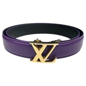 Men's Purple Luxury Belt Genuine Leather Gold Buckle