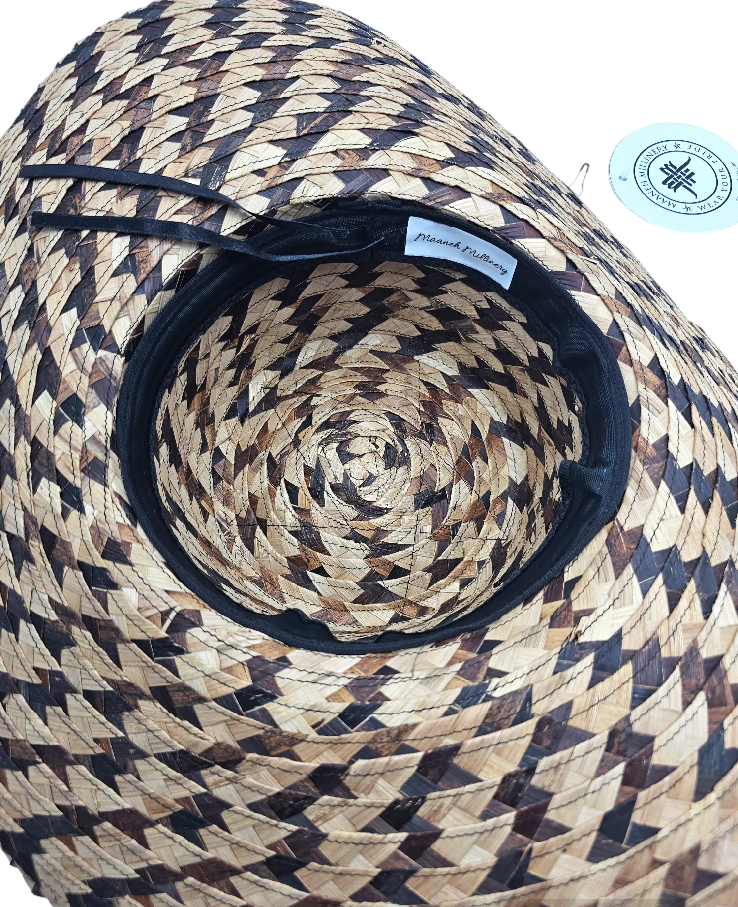 Neutral Colored Sun Hat With Rosegold Flower (Dorado)