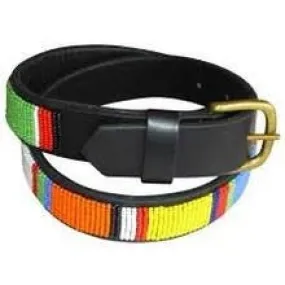 orange, yellow and green beaded masaai maasai masai leather belt with free shipping world wide