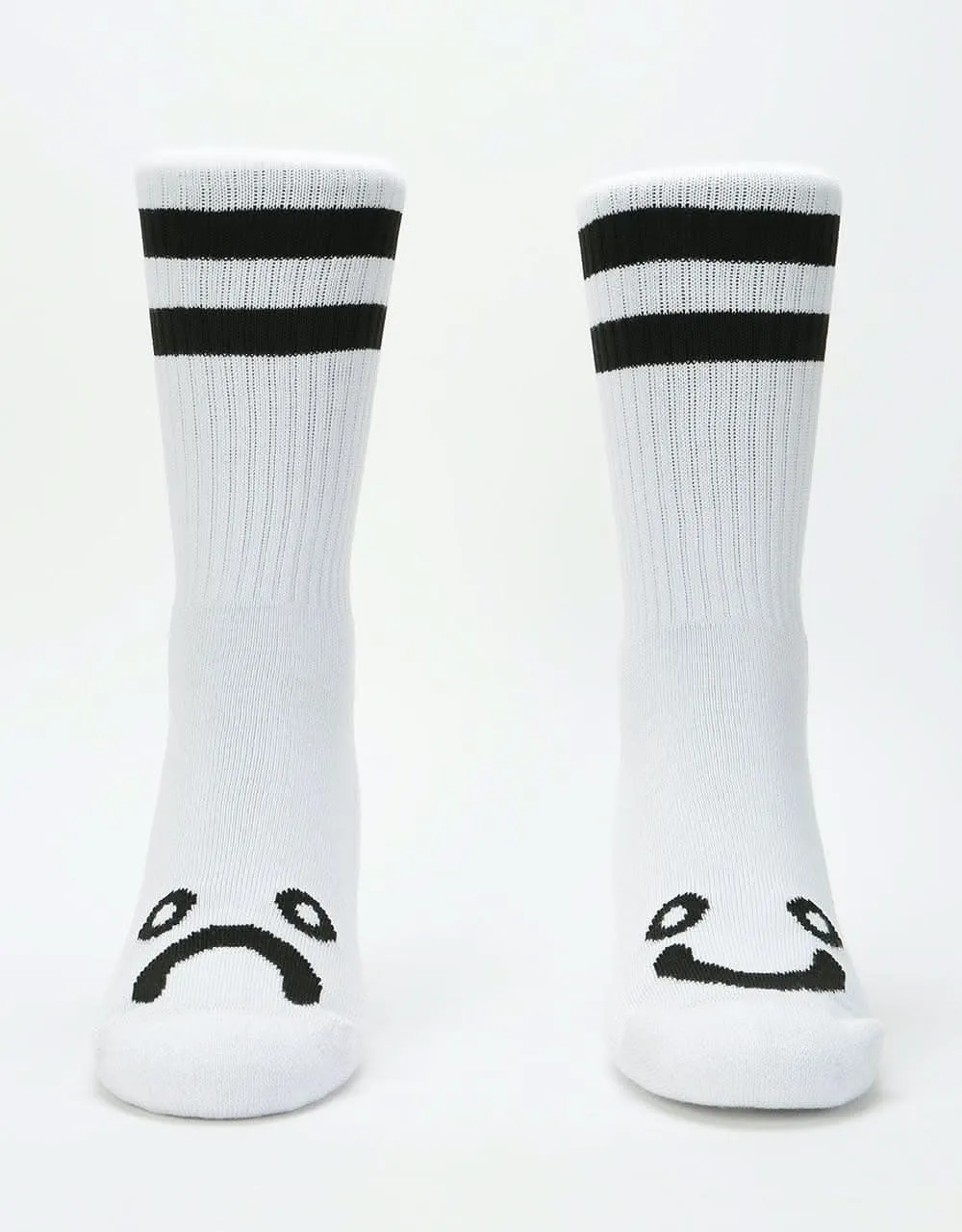 Polar Happy Sad Socks - White