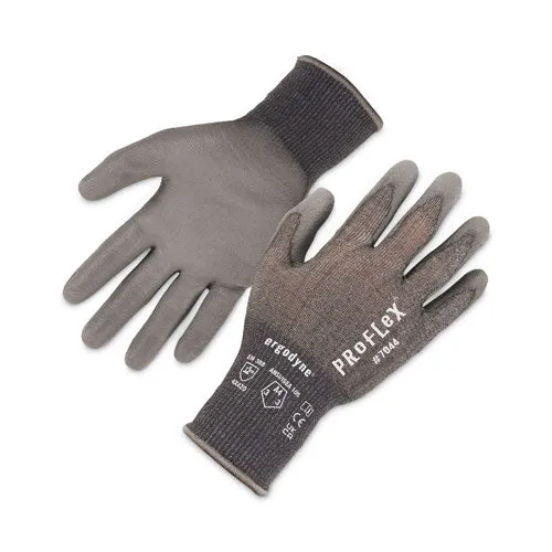 Proflex 7044 Ansi A4 Pu Coated Cr Gloves, Gray, 2x-large, 12 Pairs/pack