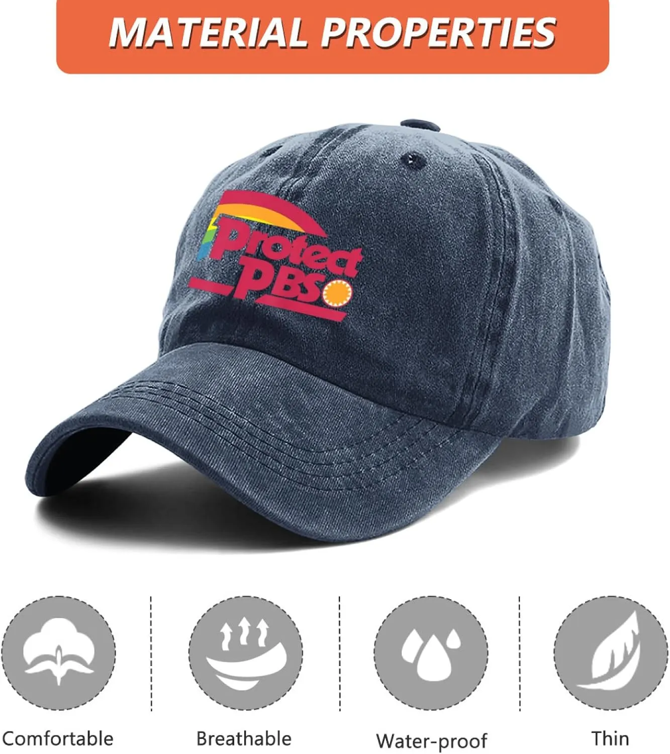 Protect P.B.S Save Public Broadcasting Service Baseball Caps for Adult,Trucker Cap Golf Hat Adjustable Fishing Hats