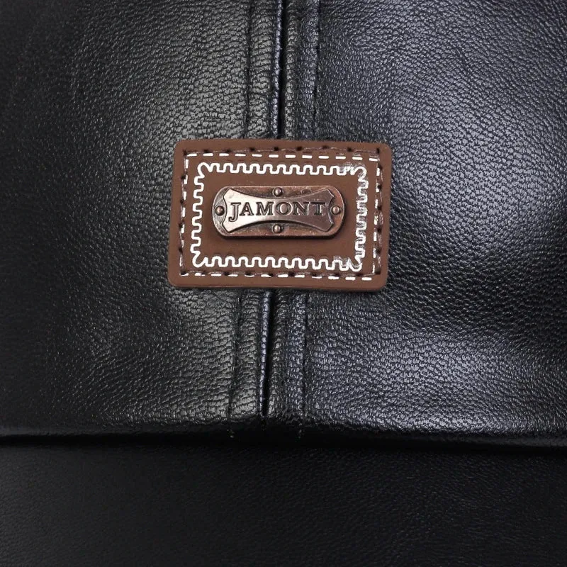 Pu Leather Letter Label Baseball Caps Spring and Autumn Outdoor Adjustable Casual Hats Sunscreen Hat