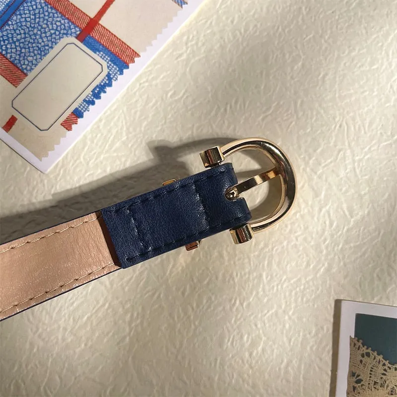 PU Leather Simple Metal Buckle Belt