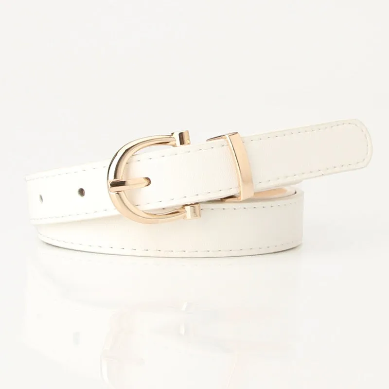 PU Leather Simple Metal Buckle Belt