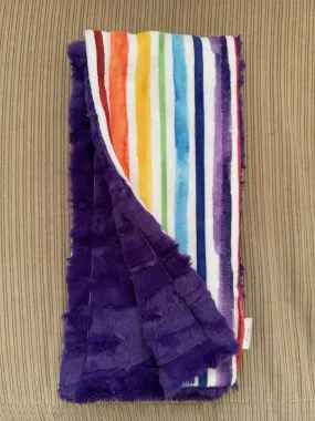 Rainbow Print & Viola Willow MInky Scarf