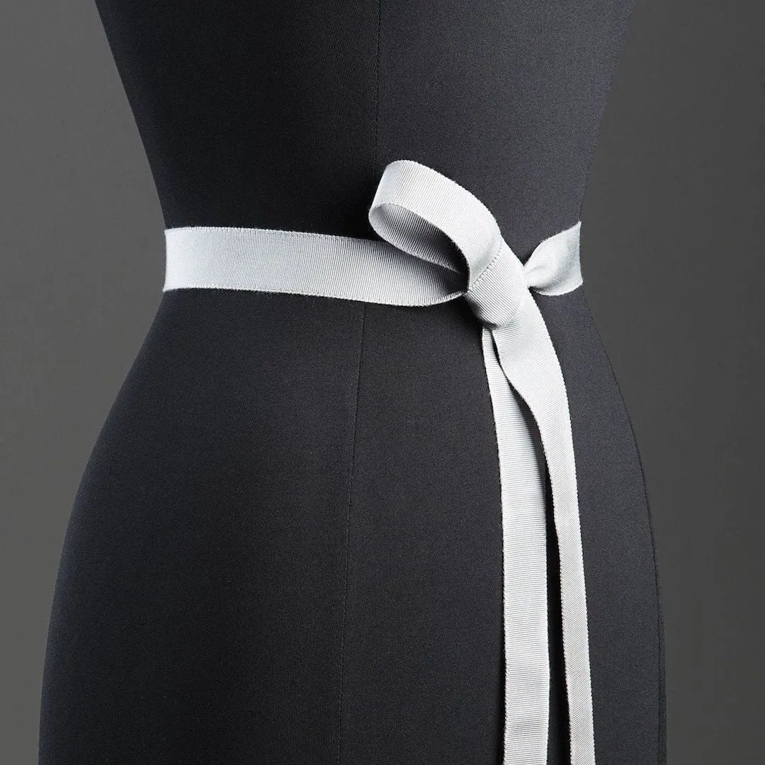 Ribbon Belt, Narrow - Silver Grey
