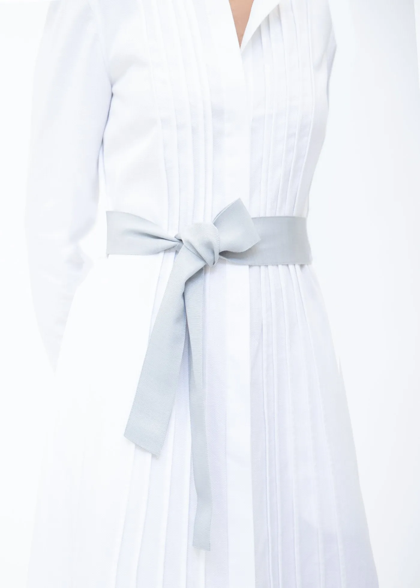 Ribbon Belt, Wide - Silver Grey