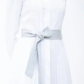 Ribbon Belt, Wide - Silver Grey