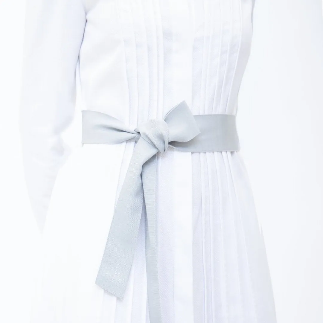 Ribbon Belt, Wide - Silver Grey