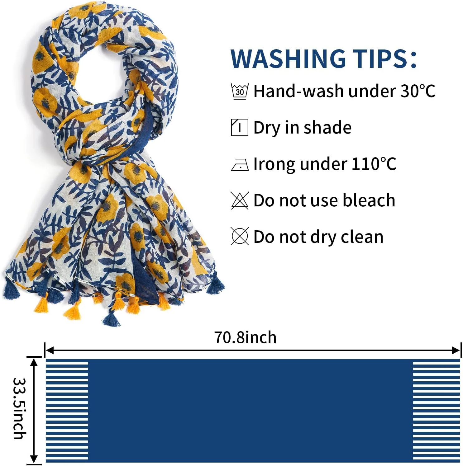 Scarf for Women Lightweight Soft Floral Leopard Printed Scarves Fall Winter Fashion Shawl Wrap with Fringe