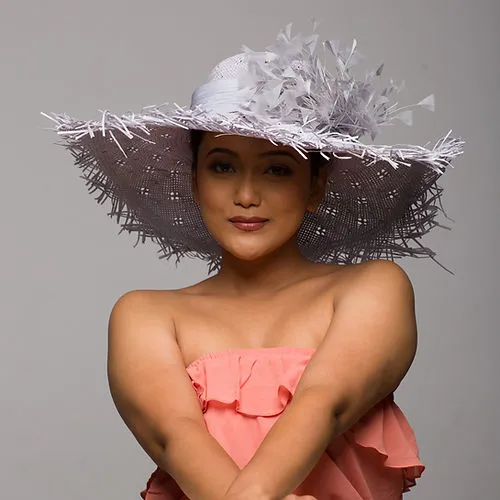 Straw Sun Hat With Lilac Trims And Fringe (Dottyback)