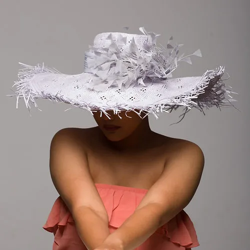 Straw Sun Hat With Lilac Trims And Fringe (Dottyback)