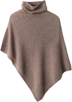 Women Wool Turtleneck Pullover Shawls Knitted Irregular Soft Warm Loose Thin Sweater Coat