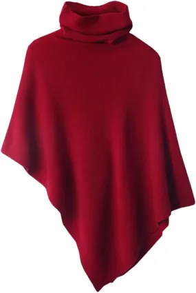 Women Wool Turtleneck Pullover Shawls Knitted Irregular Soft Warm Loose Thin Sweater Coat