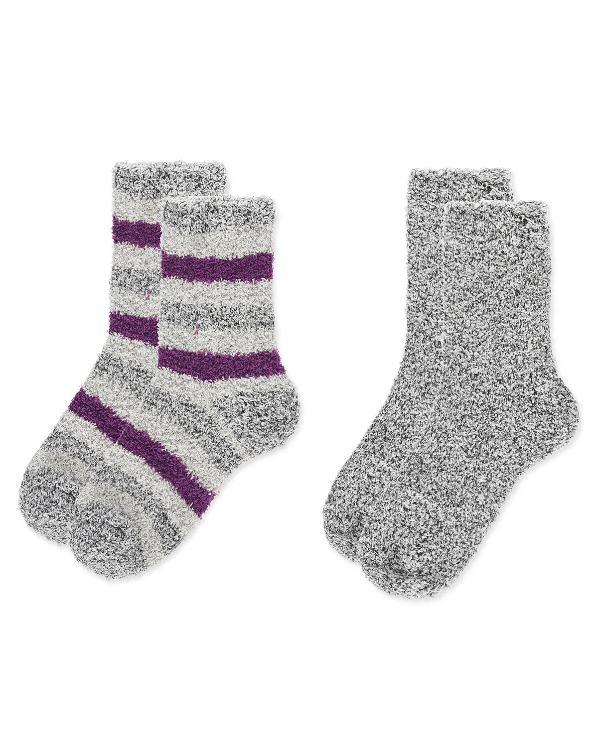 Women's 2 Pair Pack Striped/Solid Cozy Crew Socks
