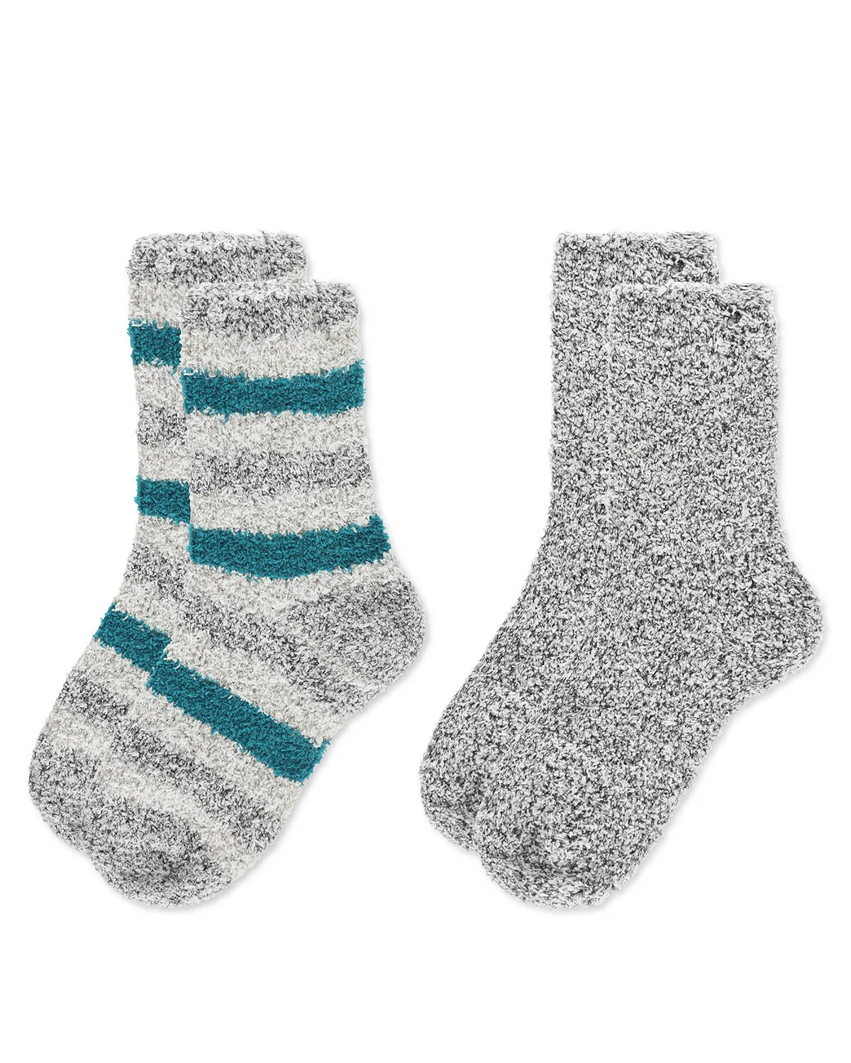 Women's 2 Pair Pack Striped/Solid Cozy Crew Socks