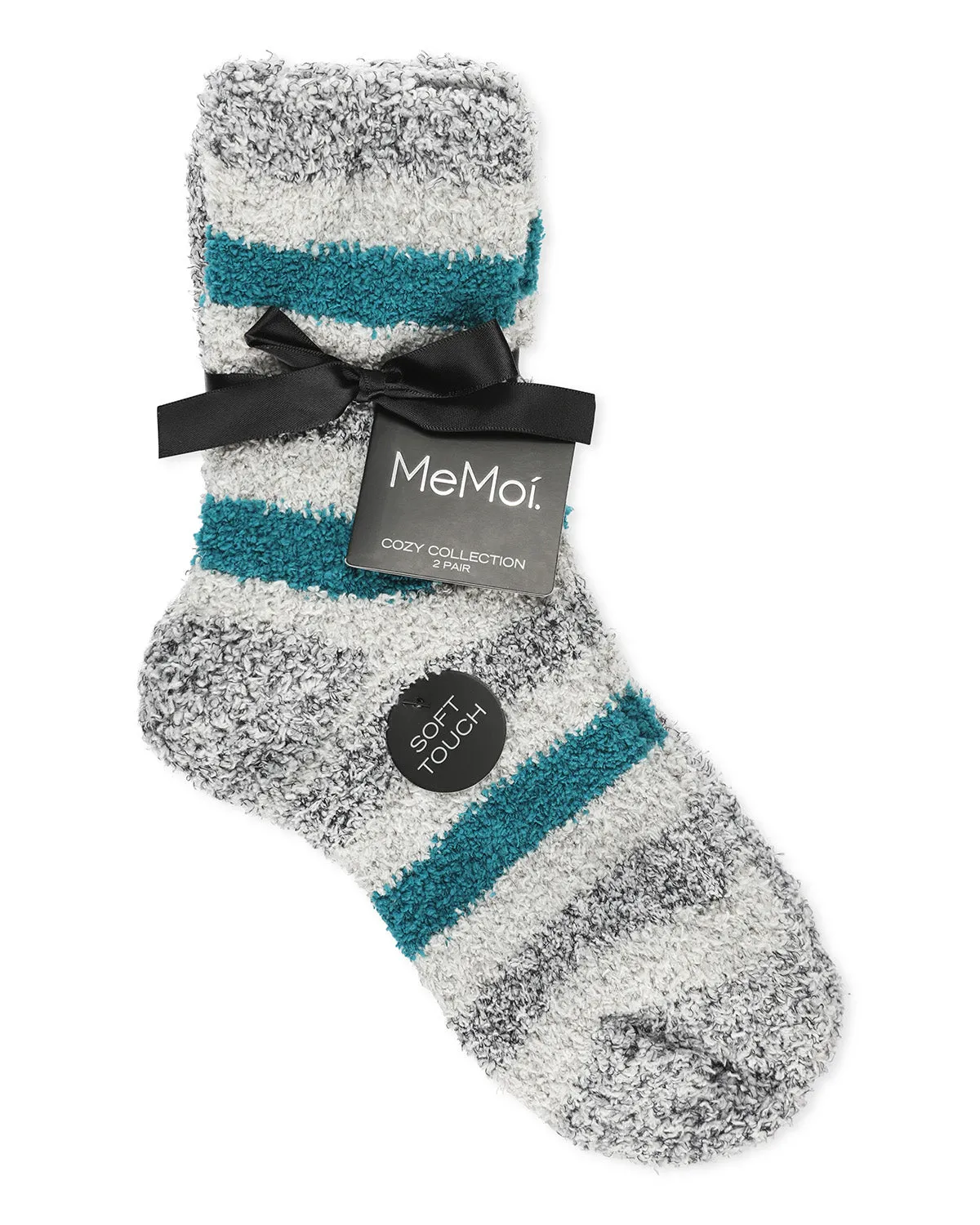Women's 2 Pair Pack Striped/Solid Cozy Crew Socks