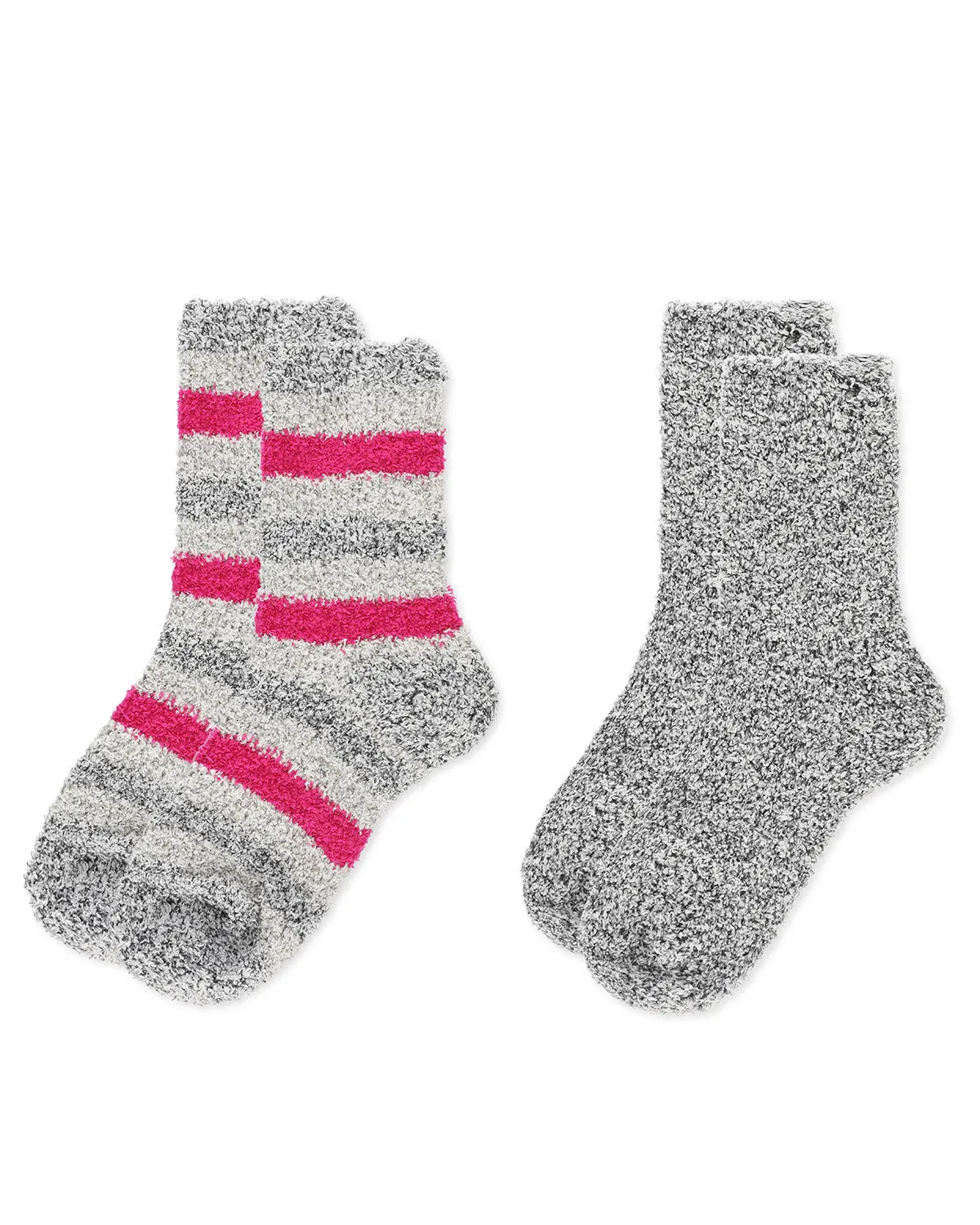 Women's 2 Pair Pack Striped/Solid Cozy Crew Socks