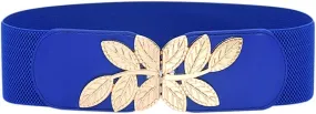 Women's Fashion Wild Wide Waistband Elastic Stretch Dress Waist Belt Buckle Band Hatchet Man Belt Buckle
