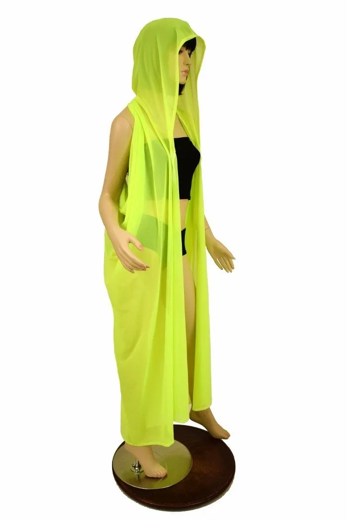 Yellow Mesh Hooded Racerback Duster