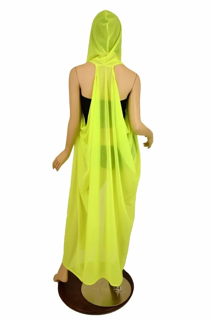 Yellow Mesh Hooded Racerback Duster